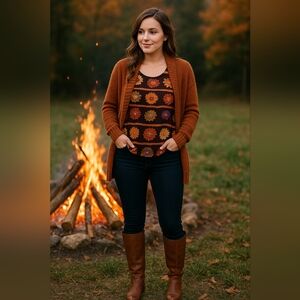 Wear On Earth Floral Sleeveless Tank Top Boho Retro Print S/M